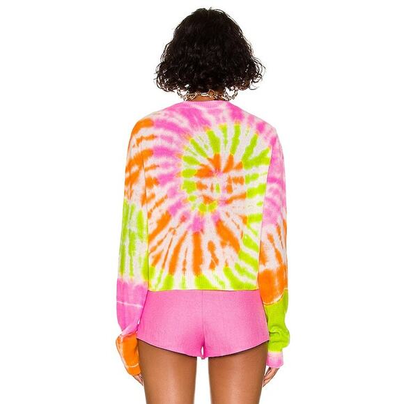 NWT The Elder Statesman Cashmere Spiral Tranquility Crew Sweater  L - Picture 3 of 16